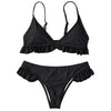 Image of Ruffle Padded Plunge Push Up Bikini Set