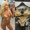 Image of Newest Design Gold Sequins Push-up Padded Bra Bandage Bikini Set Swimsuit Swimwear Bathing wholesale bikini swimsuit