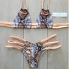 Image of Snake Skin Printed Bikini Set Braid Thong