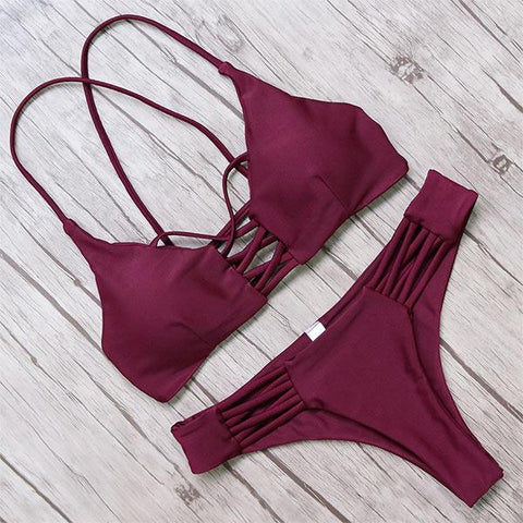 Black and White Bikini Set