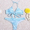Image of String Reversible  Halter High Neck Bikini Set