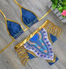 Image of 2018 New African Gold Print Two-Pieces Bikini Set
