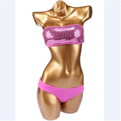 Vintage Sequined Swimwear Push Up Bathing Suit