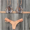 Image of Snake Skin Printed Bikini Set Braid Thong