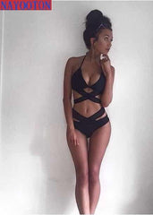 Push-Up Sexy Black  Halter Swimsuit