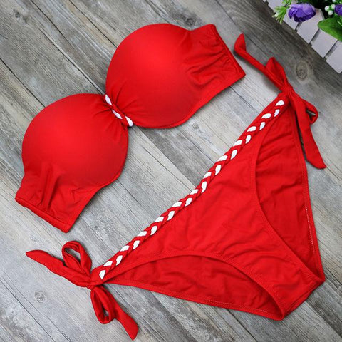 Two-Piece Beachwear  Striped Bodysuit