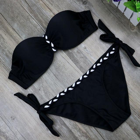 Two-Piece Beachwear  Striped Bodysuit