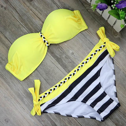 Two-Piece Beachwear  Striped Bodysuit