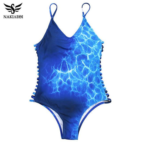 One Piece Green Leaf Bodysuit Bandage Cut Out Beach Bathing Suit  Swimsuit XL
