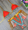 Image of 2018 New African Gold Print Two-Pieces Bikini Set