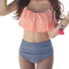 Image of Retro High Waist  Bikini Set