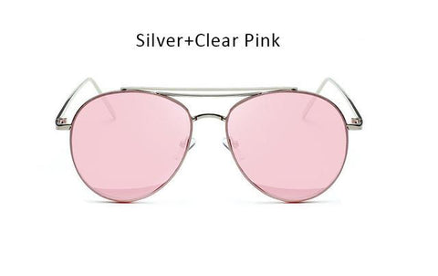 Clear Pink Aviation Sunglasses