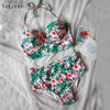 Image of Sexy Floral Print High Waist Bikini Set
