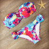 Image of Strapless Floral Print Bikini Set