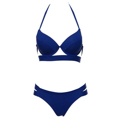 Sexy Push Up Low Waist Halter Bikinis Suit