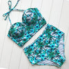 Image of Sexy Floral Print High Waist Bikini Set