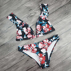 Flower Print Bikini Set