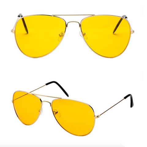 Yellow Aviation Sunglasses - Night Vision
