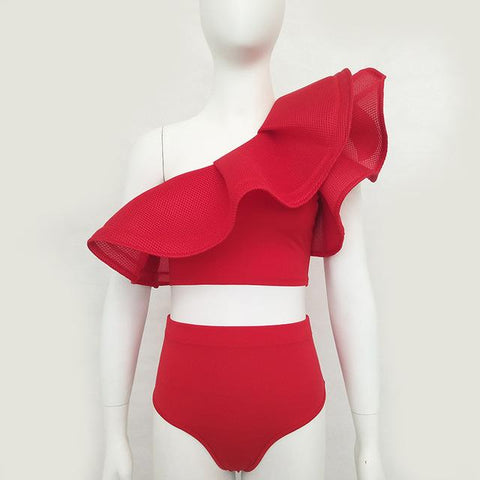 Retro High Waist Brazilian Bikini Set