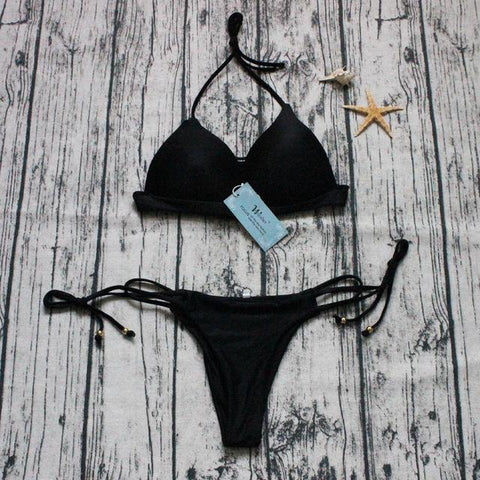 Solid Color Push Up Bra