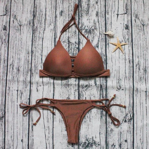 Solid Color Push Up Bra
