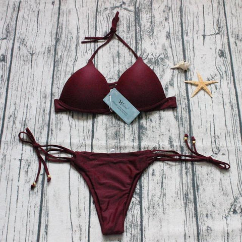 Solid Color Push Up Bra