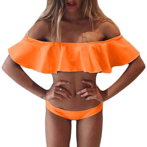 Ruffle Style Push Up Brazilian Bikini Set