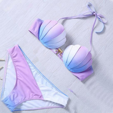 Mermaid 4 Gradient Shell Bikini Set