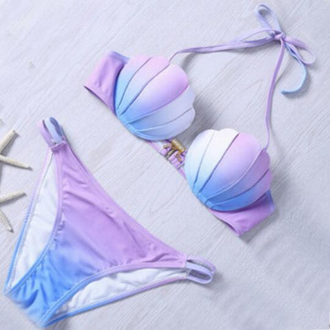 Mermaid 4 Gradient Shell Bikini Set