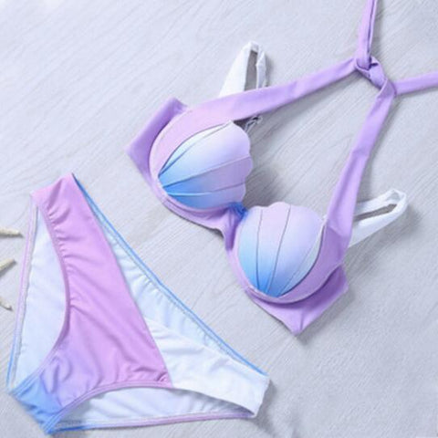 Mermaid 4 Gradient Shell Bikini Set