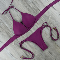 Green Push Up  Brazilian Bikinis Set