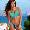 Image of Low Waisted Halter Top Push Up Bikini Set Plus Size