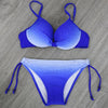 Image of XXL Gradient Push Up  Two Piece Beach Neon Scrunch Bikini Set