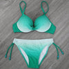 Image of XXL Gradient Push Up  Two Piece Beach Neon Scrunch Bikini Set