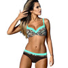 Image of Low Waisted Halter Top Push Up Bikini Set Plus Size