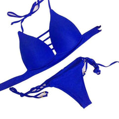 New Push Up Cross Beach Low Waist Brazilian Bikini Set
