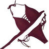 Image of New Push Up Cross Beach Low Waist Brazilian Bikini Set
