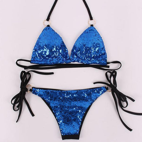 Hot Selling Metal Sequins Bikini Set