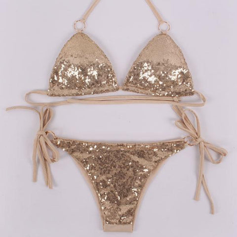 Hot Selling Metal Sequins Bikini Set