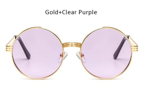 Vintage  Men Women Gothic Steampunk Round Sunglasses