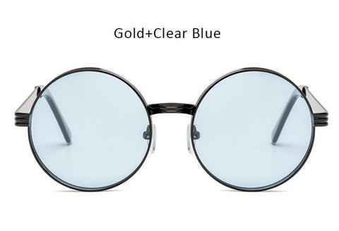 Vintage  Men Women Gothic Steampunk Round Sunglasses