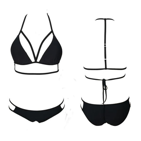 Push-Up Sexy Black  Halter Swimsuit