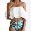 Image of Doubledeck flouncing  Off Shoulder Swimming Suits