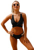Image of Black Crisscross Crochet Back Bikini Set