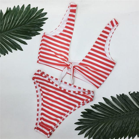 Two-Pieces Swimwear Solid Sleeveless Bodysuits Hollow Out Bikini Suit