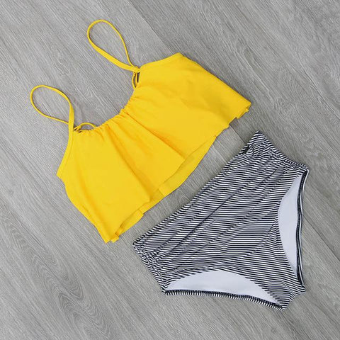Retro High Waist  Bikini Set