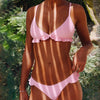 Image of Ruffled Pink Padded Bikini Set