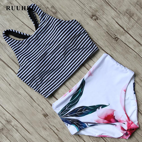 Black Swimsuit Women High Waist Bikini Set