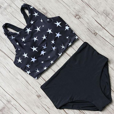 Black Swimsuit Women High Waist Bikini Set