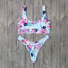 Image of Solid Halter Top Brazilian Bikini Set